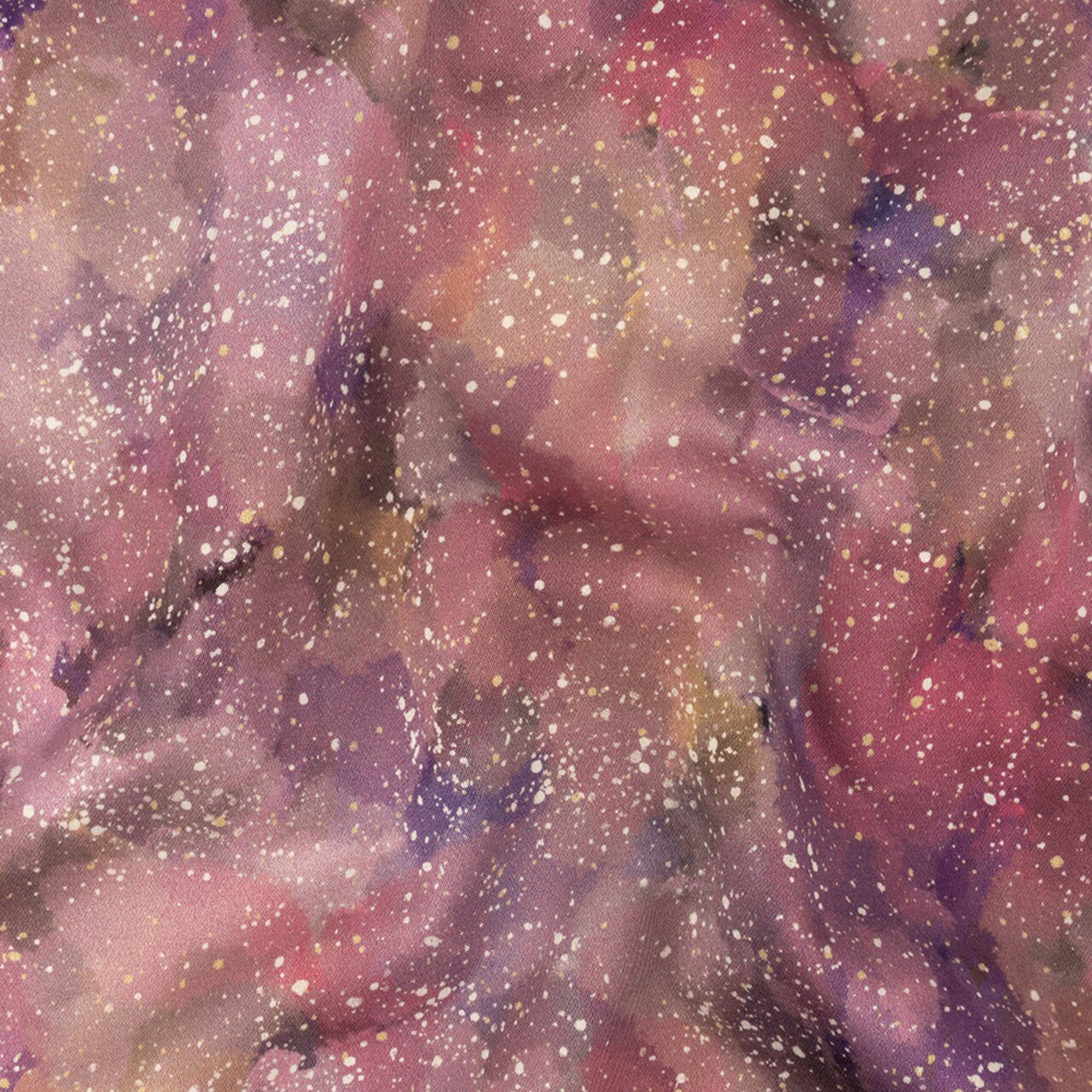 1 Yard Stretch Cotton Sateen Fabric Pink Purple and White Abstract Hope Spotted Print
